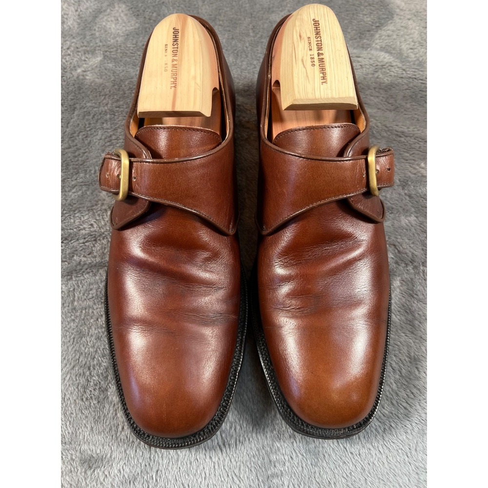 Salvatore Ferragamo Shoes Mens 8.5 D Brown Tramezza Handmade Italy Monk Strap